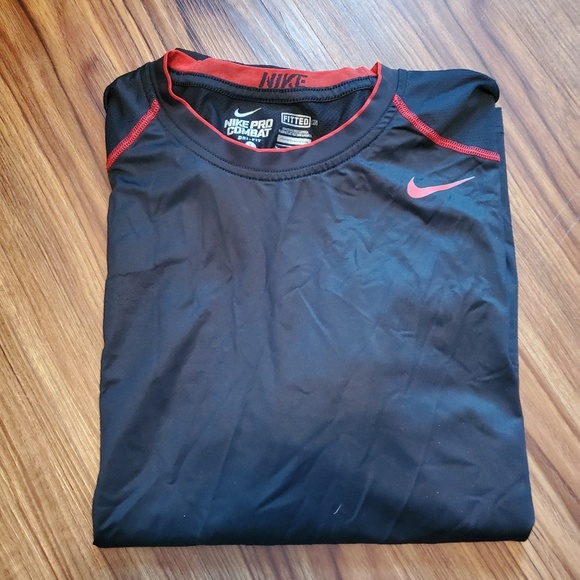 mens red and black nike shirt